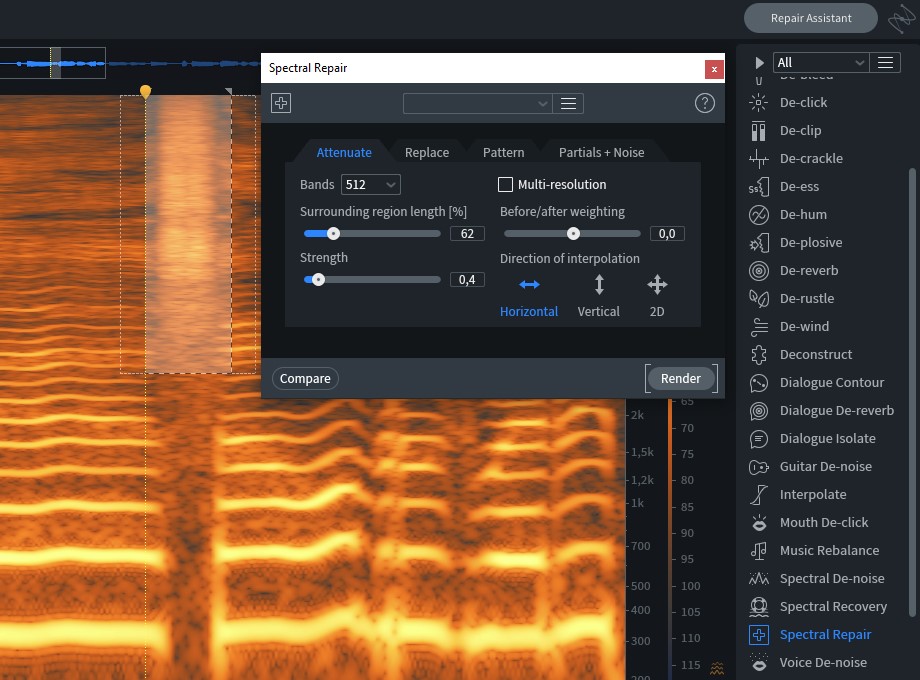 Izotope RX Spectral Repair