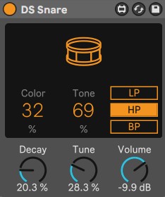 Ableton Drum Synthesizer Snare