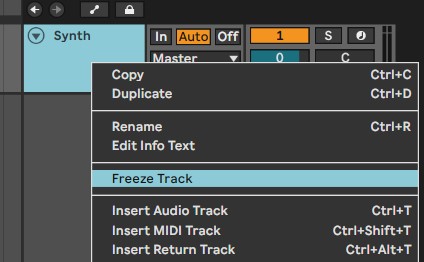 Ableton Freeze Track