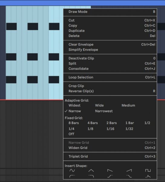 Ableton Insert Shape Automation